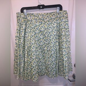 Talbots Petites Women’s Floral MIDI Lined Skirt Size 16P Fairycore